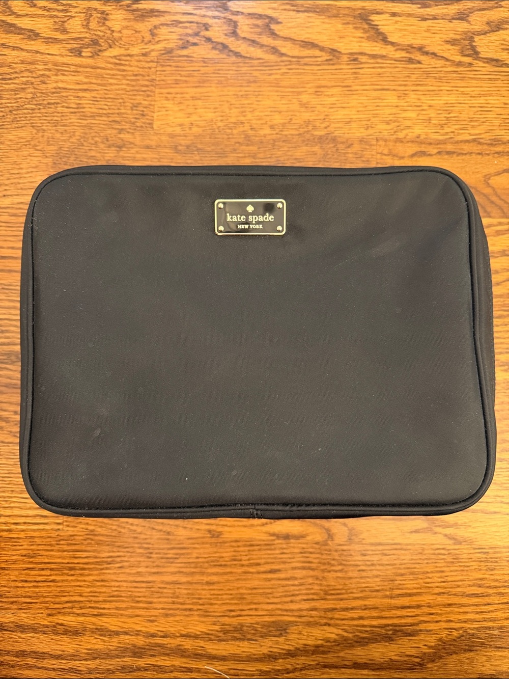 kate spade black nylon zip toiletry bag